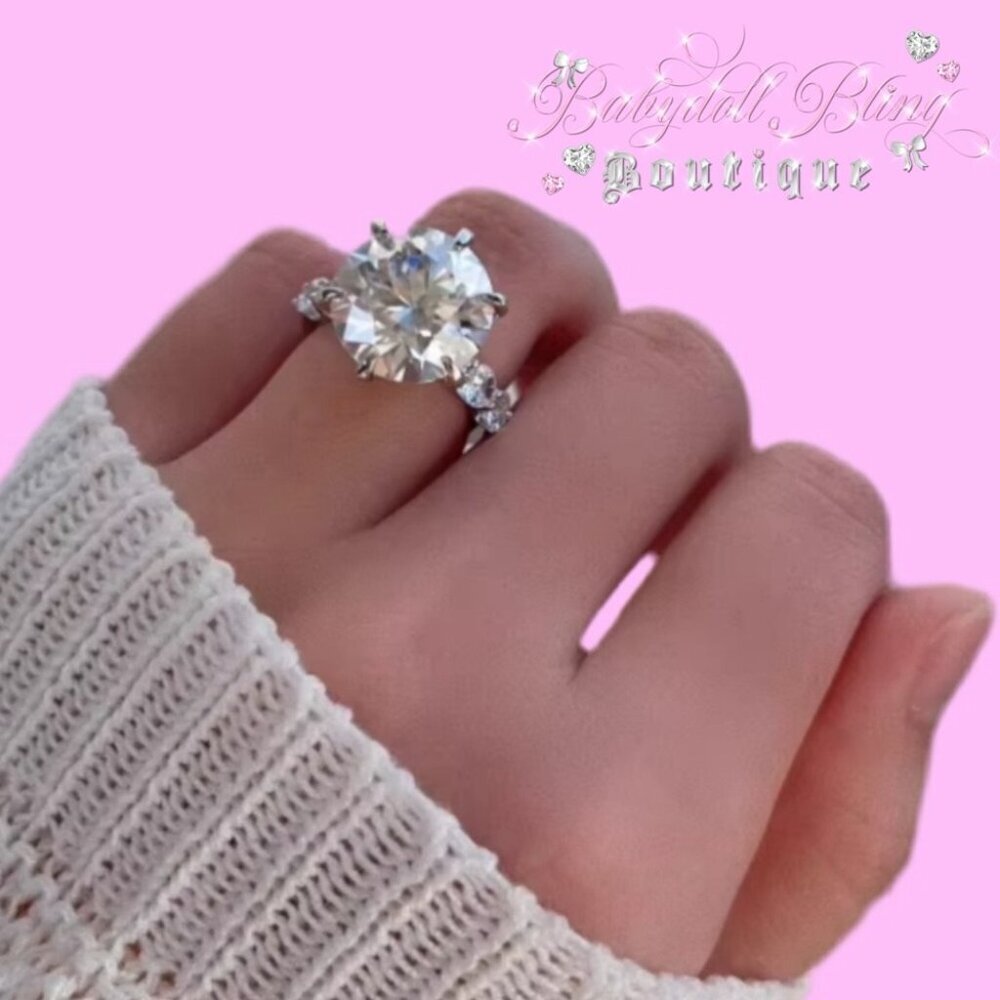 Moissanite ring custom diamond ring band style diamonds or solid silver stunning